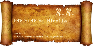 Mátyási Mirella névjegykártya